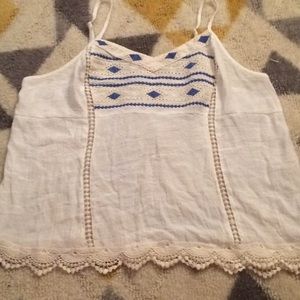 Blue and white tank top